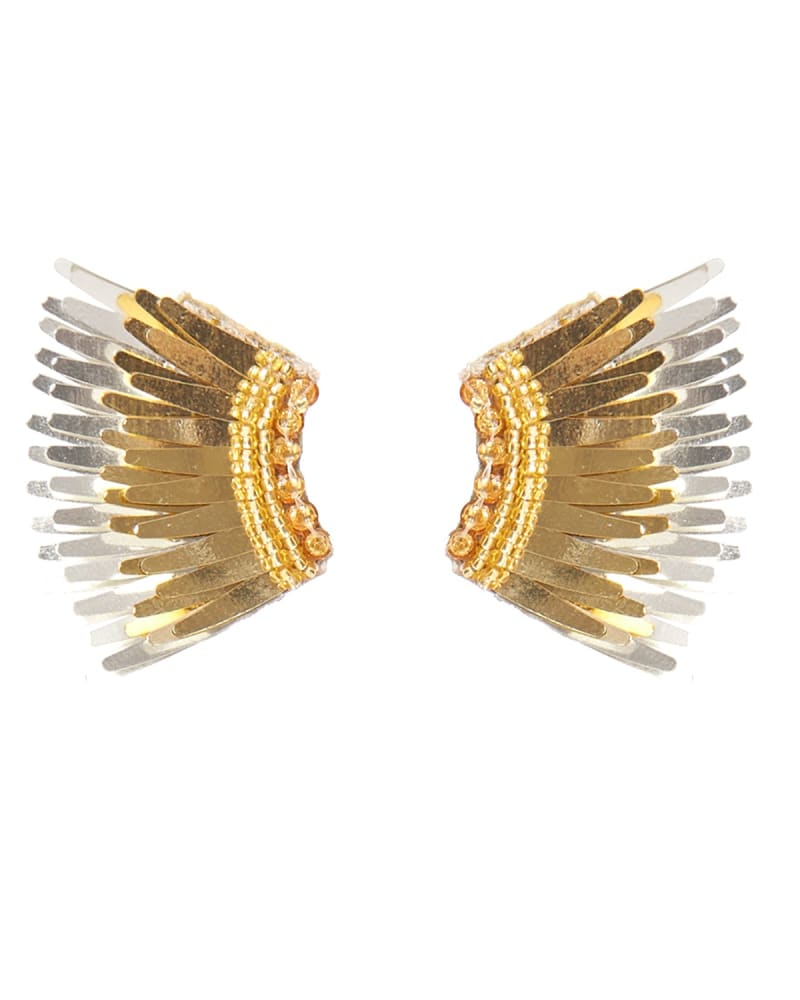 Front of a size one-size-fits-all Mini Madeline Earrring Gold Multi in Gold Multi by Mignonne Gavigan. | dia_product_style_image_id:312181